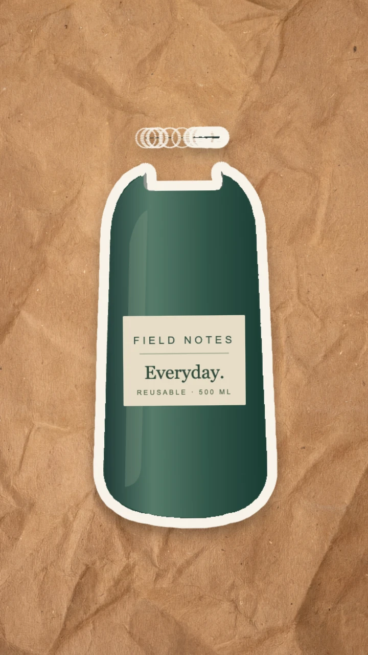 Paper Fold result isolating the bottle body while omitting its cap and carry loop